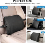 Lumbar Support Pillow for Car & Office Chair - High-Density Memory Foam Back Cushion for Sciatica & Lower Back Pain Relief - Non-Slip Support for Long Commutes & Desk Workers (3D Mesh Black) - Image 3