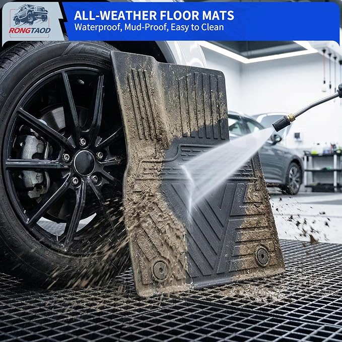 Rongtaod Floor Mats Set for 2020-2025 Hyundai Palisade 7 Seats | Cargo Mat Cargo Liner Trunk Mat 2nd&3rd Row Kick Mat TPE All Weather 2024 Palisade Accessories - Image 6