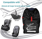 Car Seat Travel Bag for Airplane, Carseat Cover for Air Travel for Infant Carriers Booster Convertible, Black - Image 2