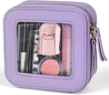 Small Clear Makeup Bag Travel Cosmetic Case, Portable Make Up Organizer Traveling Compact Car Bag for Essentials Transparent Toiletry Bag with Zipper by FASAOH