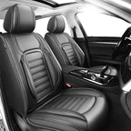 Fit Sienna Car Seat Covers for Toyota Sienna 2007-2025 2026 -Premium Leather, Waterproof，Breathable，All-Weather Seat Cushion Protecto & Airbag Compatible, 2 Front Seat Black by Unknown