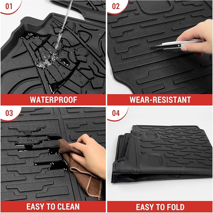 Cargo Mat with Floor Mat Compatible with 2021-2025 Jeep Wrangler JL Unlimited 4XE 4 Door, Floor Liner Seat Back Cover TPE Rear Cargo Liner for 2024 Jeep Wrangler JL/JLU Accessories - Image 5