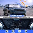 Car Windshield Sun Shade Umbrella for Jeep Compass 2017-2025 | 2026 Upgraded,Custom-Fit Umbrella Sunshade,Easy Install,UV Protection & Heat Reflective,Keep Interior Cooler with Storage Bag - Image 3