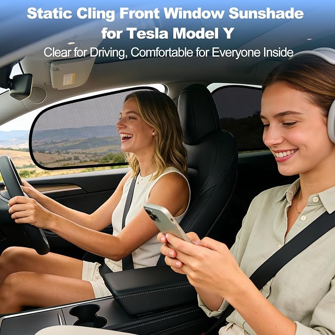 ZATOOTO Car Window Shades for Tesla Model Y Juniper 2020-2026,4Pack | Clear for Safe Driving | 95% UV & Heat Block | No Adhesive, Easy Install | Enhanced Visibility, Tool-Free Install - Image 3