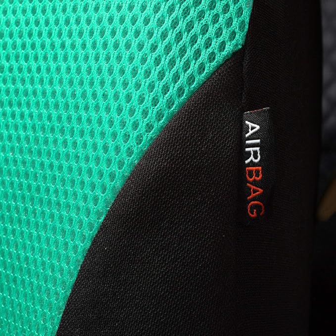 Flying Banner Car Seat Covers 2 Front Seats Mesh Fabric Splicing Polyester Cover Black with Green Color - Image 5