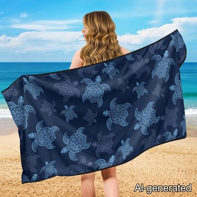 Sea Turtle Car Towel Seat Cover Soft Comfort Front Seat Towel Cover Washable Cars Accessories Universal Fit for SUV Van Truck Sedan 1 Piece - Image 4