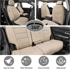 EKR Car Seat Covers for Honda HRV 2019-2022,Leatherette Full Set | Custom Fit for Honda HRV LX 2019-2022 Factory-Like Fit,360°Protection,Faux Leather(Beige) - Image 4