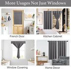 NICETOWN Grey Blackout Curtains 63 Inches Long for Living Room, 1 Piece | Portable Window Shade Self Sticky Adjustable Drapes for Bedroom Thermal Insulated Short Curtains for Cabinet, 52" x 63" - Image 4