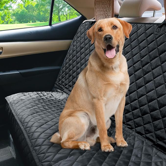 PETICON Dog Car Seat Cover and Cargo Liner, Nonslip Durable Pet Back Seat Bench Cover and Waterproof Pet Cargo Cover for Cars, Trucks, SUVs, Jeep, Bundle - Image 9
