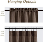RYB HOME Natural Linen Sheer Curtains 72 inches Long for Kitchen/Bedroom | Weave Textured, Rod Pocket, Light Filtering, Brown, W52 x L72, 2 Panels Set - Image 5