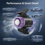 2026 Clip-on Car Air Conditioner Fan,Neck-style ice compress fan,with LED Display,360° Rotatable, 200 Speed Settings, Rechargeable Handheld Device,Suitable for Vehicles,waist,Office,Outdoor Use - Image 4