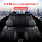 Seat Covers for Hyundai Elantra 2021 2022 2023 2024 2025 2026 | SE SEL/SEL Sport & 2021-2026 Hybrid Blue Customized Faux Leather Car Seat Cover-Full Set Black - Image 7