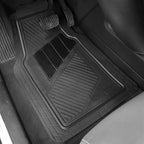 CAR PASS Heavy Duty Rubber Floor Mats 4-Piece Car Mat Set - Universal Waterproof Carbon Fiber Floor Mats for Car SUV Truck, Durable All-Weather Mats(Black) - Image 6