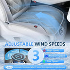Cooling Car Seat Cushion Ventilated Car Seat Cover with 3-Speed Adjustable Universal Fit for 12V/24V Car SUV Truck Van for Summer, Gray - Image 4