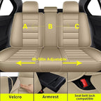 IKABEVEM Car Seat Covers for Nissan Leaf 2011-2025 2026 Full Set(5 Seats) | Luxury Fuax Leather, Waterproof, Airbag Compatible, Easy to Install, Scratch‑Resistant Seat Protection, Beige - Image 2