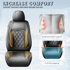 Fit Corolla Premium Leather Car Seat Covers for Toyota Corolla 2000-2025 2026 - Waterproof，Breathable，All-Weather Seat Cushion Protecto & Airbag Compatible, 2 Front Seat Black - Image 7