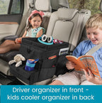 High Road Car Front Seat Storage Organizer - Passenger Seat Desk for Laptop | Car Office Organizer With File and Laptop Storage Compartment, Car Desk Top, Cup Holders and 8 Storage Pockets - Image 2