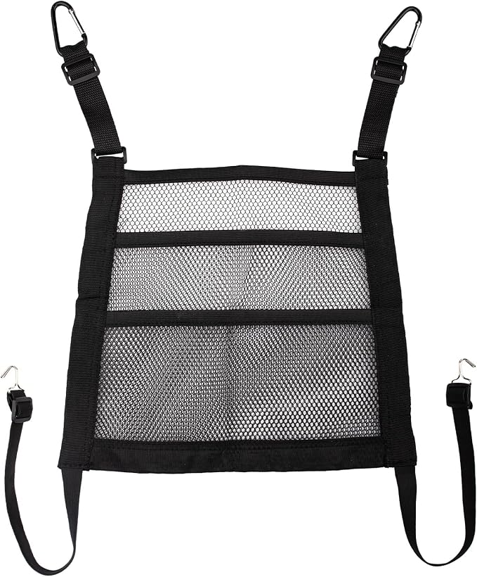 3-Layer Car Seat Gap Organizer 11.8×11.8" Mesh Storage Pocket | Between-Seat Storage Net with Pet Barrier, Holds Handbag, Tissues & More – Fits SUV/Van by VEHIRIE