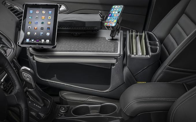 AutoExec AE-GMCD-PM-PS-TAB-GT GripMaster Car Desk for Your Vehicle Workstation and Mobile Office, Grey with Phone Mount, Printer Stand and Tablet Mount | Phone Mount, Printer Stand, Tablet Mount, Vehicle Workstation, Mobile Office - Image 2