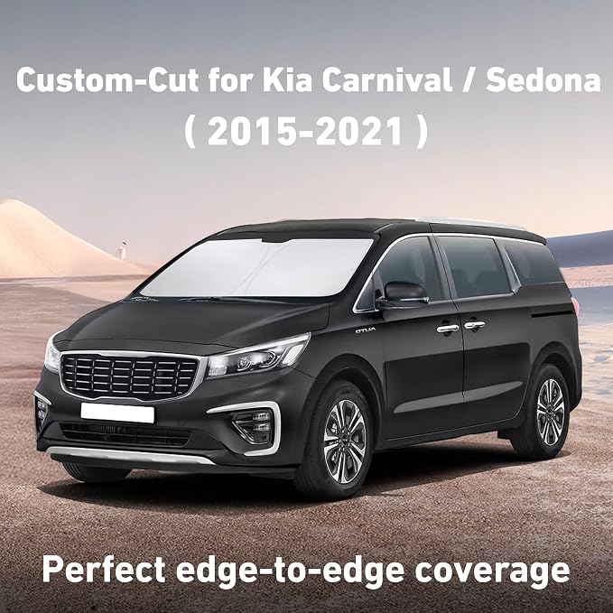EcoNour Windshield Sunshade Compatible for Kia Carnival/Sedona 2015-2021 | Sun Visor for Front Windshield & Window Sun Shade Cover, UV Heat Blocker & Protector, Car Accessories - Image 2