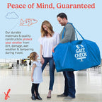 J.L. Childress Gate Check Travel Bag for Single & Double Strollers DLX Blue | AirTag compatible Gate Check Bag with shoulder straps keeps strollers protected & identifiable when airport gate checking - Image 5