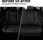 IKABEVEM for Chevy Colorado Seat Covers 2015-2025 2026 5 Seats Full Set | Luxury Waterproof Faux Leather Pickup Seat Protectors Fit Chevrolet WT LT Custom Trail Boss Z71 ZR2,Black - Image 5
