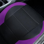 CAR PASS Leather Seat Covers, Breathable Universal Car Seat Cover Full Set for Cute Women Girly,Super 5mm Composite Sponge Inside,Airbag Compatible fits Most Auto,SUVs,Trucks,Vans(Black&Purple) - Image 9