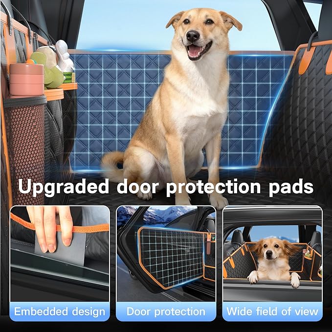 Dog Seat Cover for Back Seat, Hard Bottom Back Seat Extender, 100% Waterproof & Machine Washable, 600D Heavy Duty, Supports 400lbs for Travel & Camping, Dog Back Seat Pet Cover for Cars - Image 5