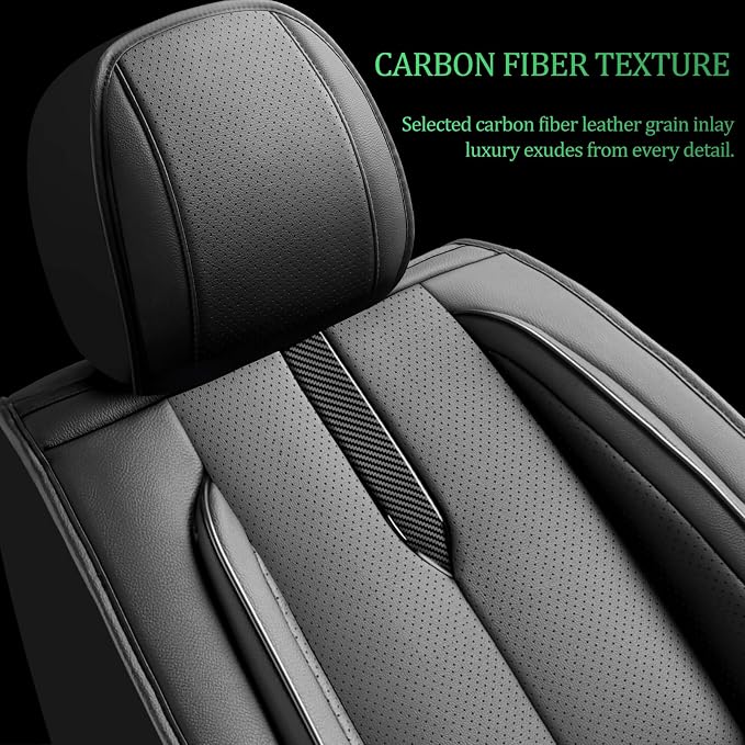 Fit Maxima Car Seat Covers for Nissan Maxima 2011-2021 2022 2023-Upgraded Premium Waterproof & Breathable Leather,Airbag Compatible,All-Weather Seat Cushion Protector,Full Set,Black - Image 3