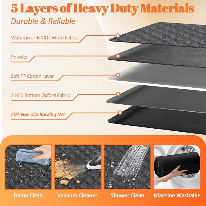 JSTHT Dog Seat Cover, 100% Waterproof Bench Seat Cover Protector Scratch Proof Nonslip Durable Soft Pet Back Seat Covers for Cars Trucks & SUV - Image 8