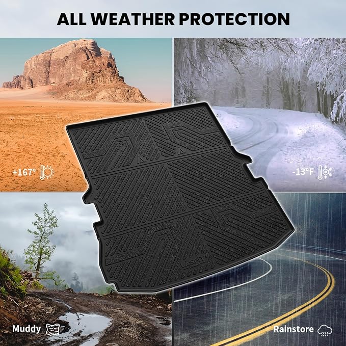 LASFIT Cargo Mat for Ford Explorer 2011-2014 & 2015-2019 Trunk Liner | Custom Fit All Weather Protector TPE One-Piece Design Easy Installation Easy Clean Trunk Mat Accessories, 1pc Black - Image 6