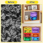Tesuko 6 Pack Clear Toy Storage Bag with Name Tag& Manual Pocket, Waterproof Transparent PVC Toy Organizer Case for Lego Bricks, Board Games, Building Blocks, Puzzles (Large Capacity, Full Colourful) - Image 6