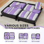 OlarHike 10 Set Compression Packing Cubes for Travel Essentials,Compressible Expandable Space Saver Bags for Organizing Clothes,Luggage Garment Bags with Over 1000 pcs Mesh Holes(Light Purple) - Image 8