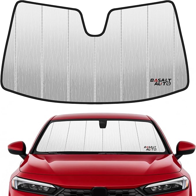 2022-2026 Civic Windshield Sun Shade Compatible with 2022-2026 Honda Civic (NOT FIT Touring) Silver Reflective Foldable Front Sun Visor Sunshade Protector with Storage Bag Keep Interior Cool by BasaltAuto