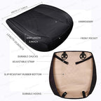 kingphenix Car Seat Cover, PU Leather Front Bottom Seat Protector | Front Bottom Seat Protector, Non-Slip Backing, Edge Coverage and Easy Installation for Sedans, SUVs, Trucks and Vans, Black - Image 4