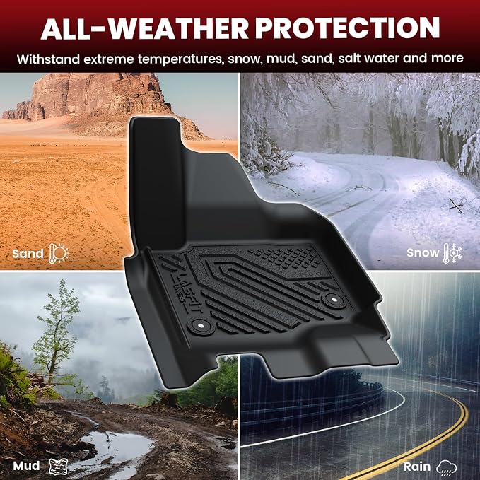 LASFIT Floor Mat for Fit 7 Seats 2025 2026 2027 Ford Expedition Standard | Cargo Backrest Mat Easy Clean 100% TPE All Weather TPE Custom Fit for SUV Car Liners, 1st& 2nd& 3rd& Cargo Liner, Black 5pcs - Image 6