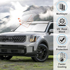 Windshield Sun Shade Sunshade for 2020-2025 Kia Telluride | Full covered for windshield, Foldable & Durable, Block UV Rays, Reduce Heat, Easy to install, Keeps Car Cooler - Image 2