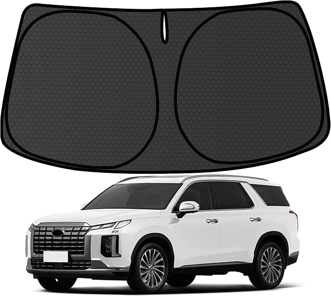 Palisade Windshield Sun Shade for Hyundai Palisade 2020-2024 2025 Blocks UV Rays Accessories,1:1 Custom Foldable Thickened Wear-Resistant Front Window Sunshade Visor,Keeps Your Car Cooler by Achaltiza