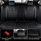 Custom Fit Seat Covers for Honda Civic Sedan EX-L,EX-T 2016-2021 Premium Comfort Faux Leather Car Seat Covers Black - Image 2