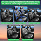 Fit Frontier Car Seat Covers for Nissan Frontier 2009-2025 2026 -Upgraded Premium Waterproof & Breathable Leather,Airbag Compatible,All-Weather Seat Cushion Protector,2 Front/Black-Blue - Image 9