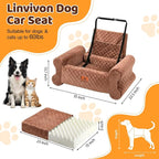 Dog Car Seat for Medium/Large Dogs up to 60LBS Memory Foam Dog Booster Seat | with Thick Cushion, Pet Car Seat for Back with Detachable Washable Cover, Storage Pockets for SUV, Pick Up, Trunk, Brown - Image 2