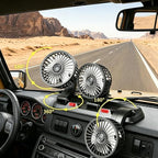 USB 3-Head Car Cooling Fan, 360° Rotation Dashboard Fan with 2 Speeds, Portable Air Cooler for SUV RV Truck Sedan Office Desk, 5V USB Powered for Power Bank Laptop - Image 3