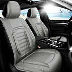 Fit Tacoma Car Seat Covers for Toyota Tacoma 2016-2022 2023 -Premium Leather, Waterproof，Breathable，All-Weather Seat Cushion Protecto & Airbag Compatible, Full Set Gray by Unknown