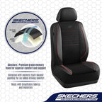 Skechers Air-Cooled Memory Foam Seat Covers,Thick Car Seat Covers,Leather Piping Car Seat Covers Front Seats,Airbag Compatible,Automotive Comfort Universal Fit Most Cars,Vans,Trucks,SUV,Red - Image 4