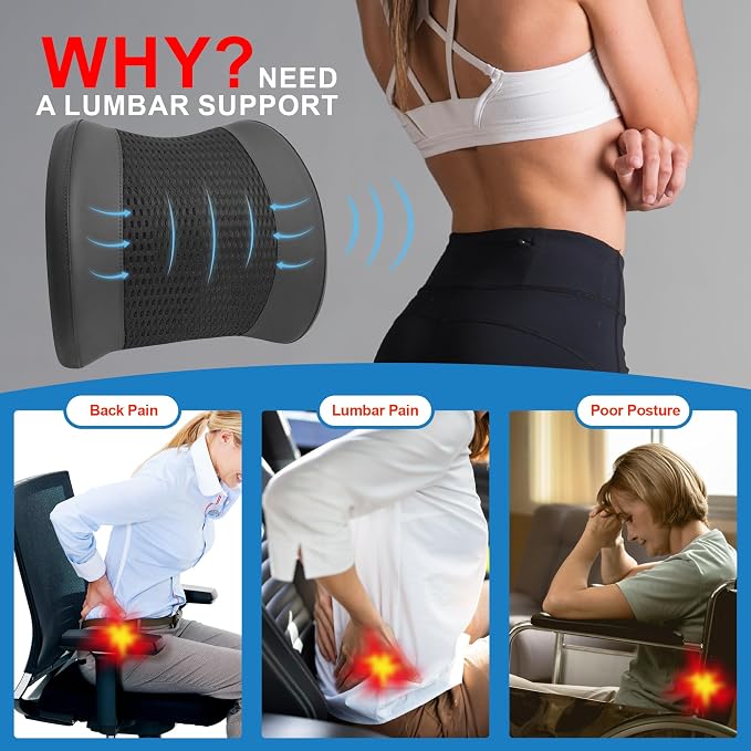 Lofty Aim Lumbar Support Pillow for Car | Car Seat Back Support, For Driving - Image 3