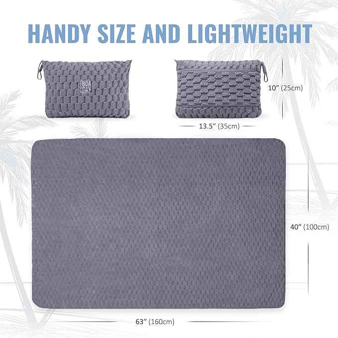 BOACAY Packable Travel Blanket for Airplane, Car - Compact Office Blanket - Portable Pillow for Adults, Kids with Case, Luggage Sleeve, Backpack Clip - Image 7