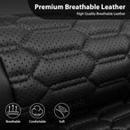 CAR PASS 3D Foam PU Leather Car Seat Covers Full Set,Luxury Breathable Faux Leather Seat Covers for Car,Anti Slip Universal Fit for SUVs Vans Sedan Truck Automotive,Armrest Airbag Compatible All Black - Image 7