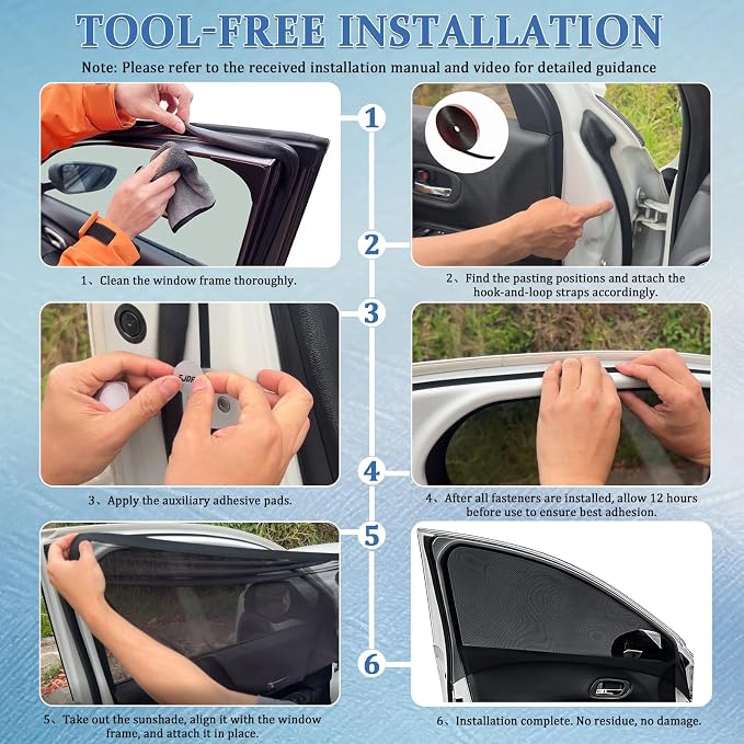 Car Window Shades,2 Pack Car Side Window Sunshade,Breathable & Retractable | (Front Windows)Car Window Shade for Baby,Universal Fit Most of Cars,Glare Shield,Protect Privacy - Image 5