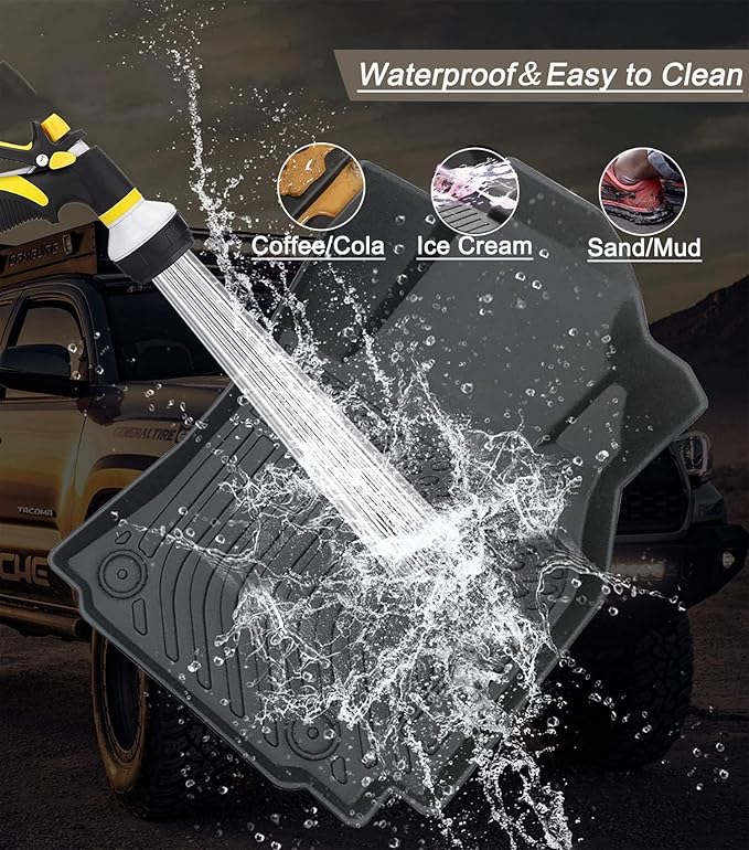 All Weather Floor Mats Floor Liner Waterproof Rug for Ford Ranger 2019-2023 | 3D Laser Precision Fit Waterproof Durable Non-slip Odorless Front Rear Full Sets Trunk Tray Carpet Liners Accessories - Image 5