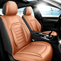 Fit Yaris Car Seat Covers for Toyota Yaris 2007-2019 2020 -Premium Leather, Waterproof，Breathable，All-Weather Seat Cushion Protecto & Airbag Compatible, Full Set Brown by Unknown